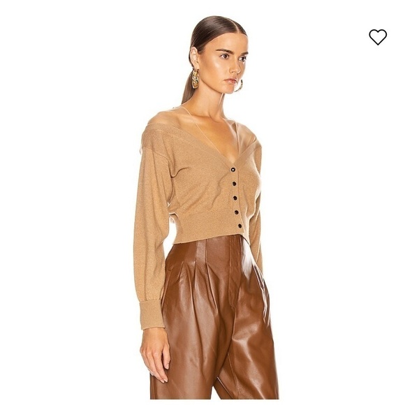 New Alexander Wang Cropped Cardigan Sweater Top - Picture 3 of 9